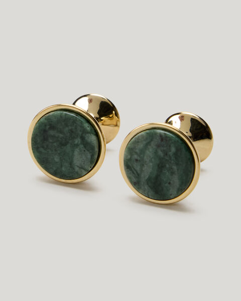 Stone Inlay Cufflinks, Jade, hi-res